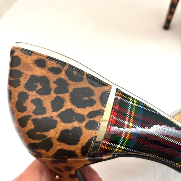 Jessica Simpson Leopard and Plaid Stiletto Point Toe Heel Pumps (10) - Picture 7 of 16
